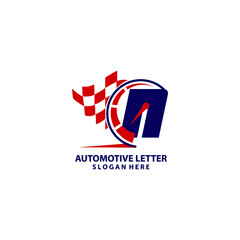 Letter N speedometer logo design
