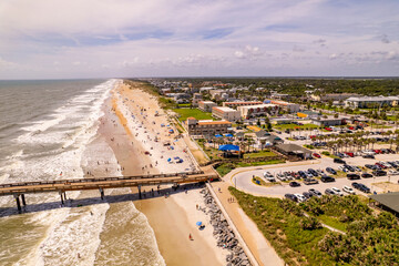 Aerial drone image St Augustine Beach FL USA - obrazy, fototapety, plakaty