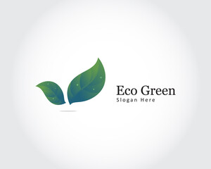 eco green logo creative color nature leaf design template