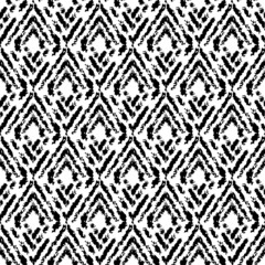 Black ink rhombuses isolated on white background. Monochrome geometric seamless pattern. Vector simple flat graphic hand drawn illustration. Texture.