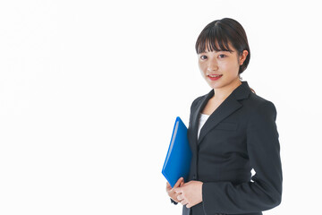 笑顔のスーツを着たビジネスウーマン