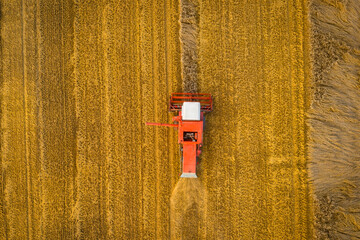 Beautiful scenery of fields during harvest in northern Poland
