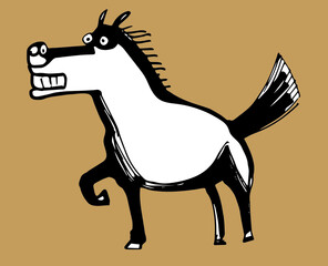 Illustration of a funny horse