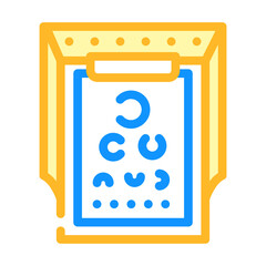snellen table ophthalmology color icon vector. snellen table ophthalmology sign. isolated symbol illustration