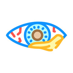 eye infection ophthalmology color icon vector. eye infection ophthalmology sign. isolated symbol illustration