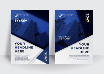 Blue corporate identity cover business vector design, Flyer brochure advertising abstract background, Leaflet Modern poster magazine layout template, Annual report for presentation.