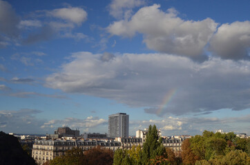 Fototapeta na wymiar Rainbow at Paris after the rain.