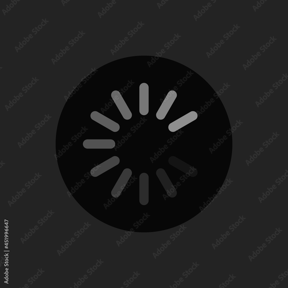 Poster refresh round icon on dark background. loading in progress sign. vector illustration