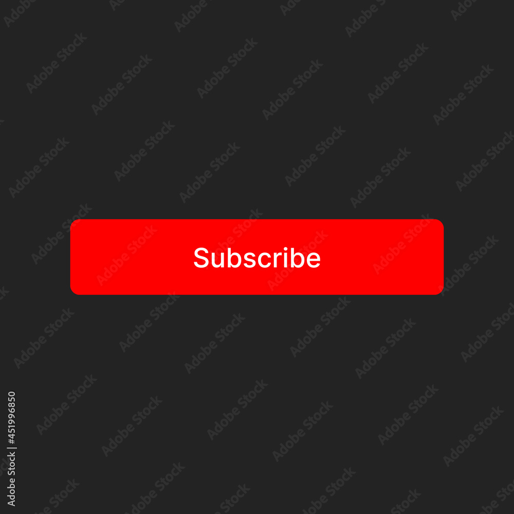 Poster red rectangular subscribe button on transparent background. vector illustration