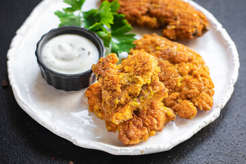 fish roe cutlets caviar fried meal snack on the table copy space food background rustic. top view keto or paleo diet pescetarian