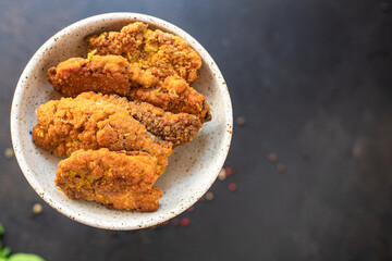 fish roe cutlets caviar fried meal snack on the table copy space food background rustic. top view keto or paleo diet pescetarian