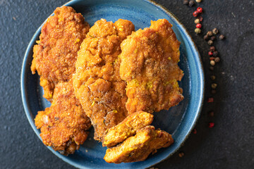 fish roe cutlets caviar fried meal snack on the table copy space food background rustic. top view keto or paleo diet pescetarian