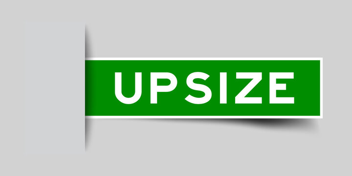 Label sticker green color in word upsize that inserted in gray background