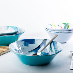 food plate top view on clear background