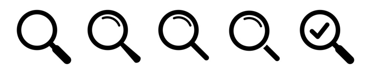 search icon magnifying glass vector sign isolated on white background - obrazy, fototapety, plakaty