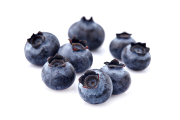 Blueberries Isolated on White Background. Ripe berries isolated.