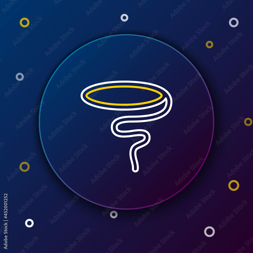 Poster Line Lasso icon isolated on blue background. Colorful outline concept. Vector