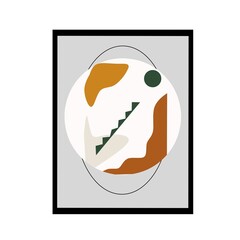 contemporary art poster in pastel colors. Abstract geometric elements and strokes,geometric shapes Great design for social media, postcards, prints.