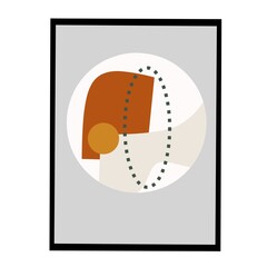 contemporary art poster in pastel colors. Abstract geometric elements and strokes,geometric shapes Great design for social media, postcards, prints.