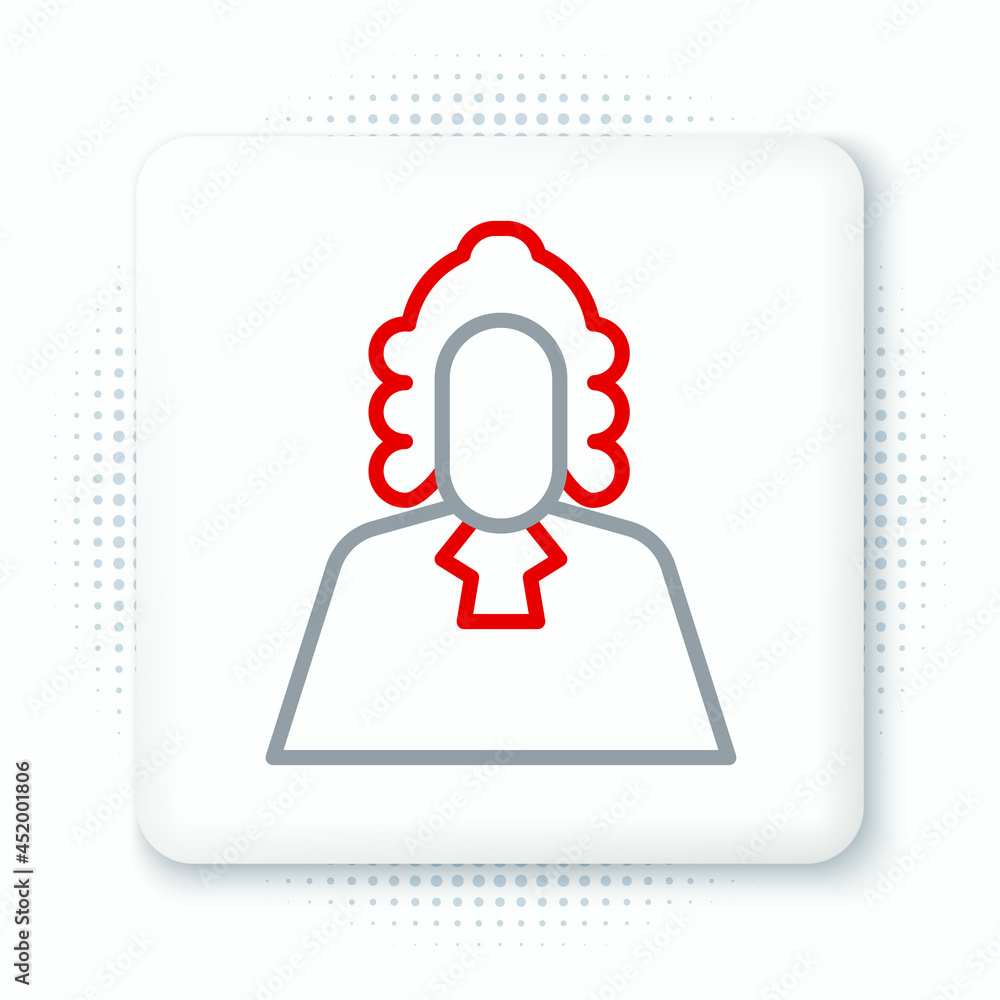 Poster line judge icon isolated on white background. colorful outline concept. vector