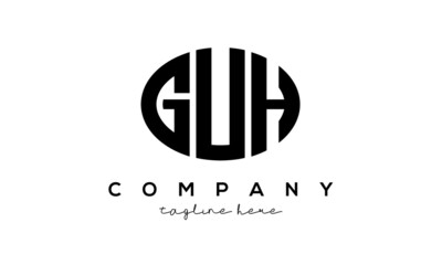 GUH three Letters creative circle logo design
