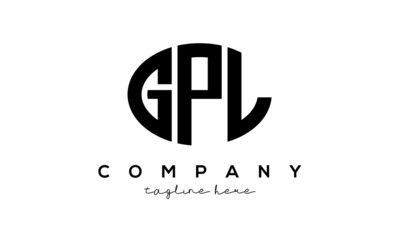 GPL three Letters creative circle logo design