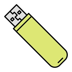 Vector Flash Drive Filled Outline Icon Design