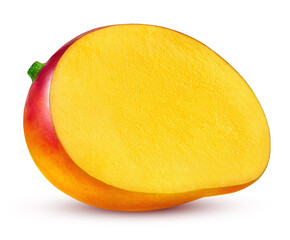 Half of mango isolated on white background