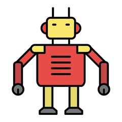 Vector Robot Filled Outline Icon Design