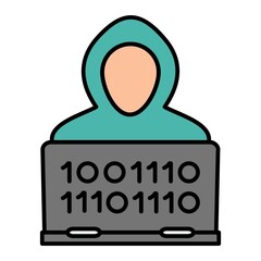 Vector Hacking Filled Outline Icon Design