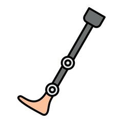 Vector Robot Leg Filled Outline Icon Design