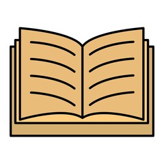 Vector Open Book Filled Outline Icon Design