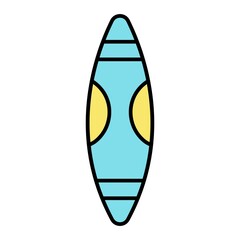 Vector Surfing Board Filled Outline Icon Design