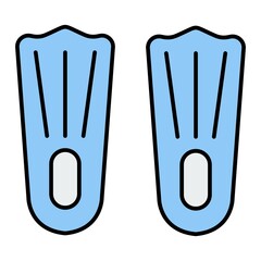 Vector Flippers Filled Outline Icon Design
