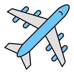 Vector Airplane Filled Outline Icon Design