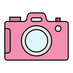 Vector Digital Camera Filled Outline Icon Design