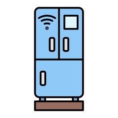 Vector Smart Fridge Filled Outline Icon Design