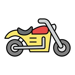 Vector Motorcycle Filled Outline Icon Design