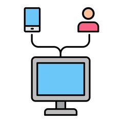 Vector Connected Filled Outline Icon Design