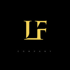 Initial LF logo design vector
