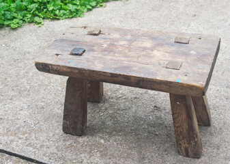 Antique wooden bench . Candid.Hand drawn.