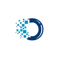 Letter O technology vector logo template