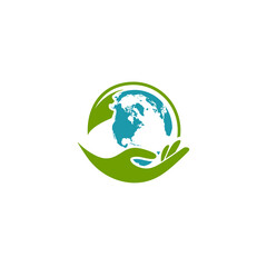 save earth vector logo template