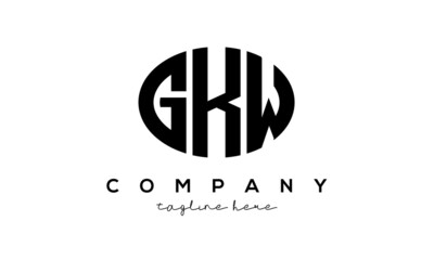 GKW three Letters creative circle logo design