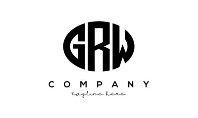 GRW three Letters creative circle logo design