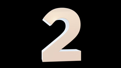 number two on black background