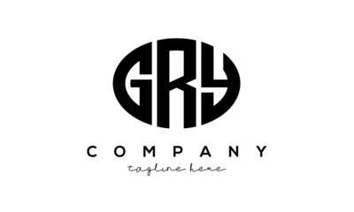 GRY three Letters creative circle logo design
