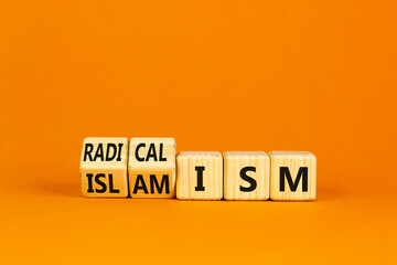 Radicalism or islamism symbol. Turned wooden cubes and changed the word 'radicalism' to 'islamism'....