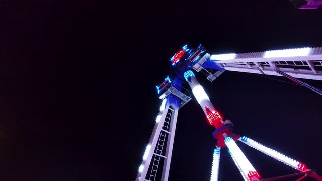 moving carousel and multi colored lights