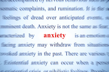 Fototapeta premium anxiety closeup of the word